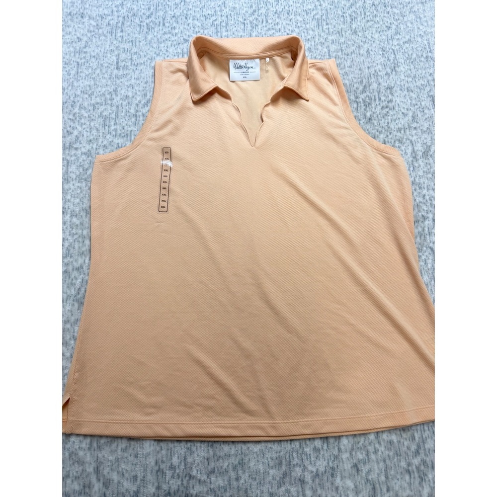 Walter Hagen Clubhouse Women XXL Polo Shirt Peach Apricot Golf Top NWOT